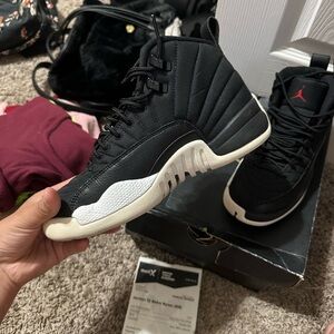 Black and White Air Jordan 12 Sneakers